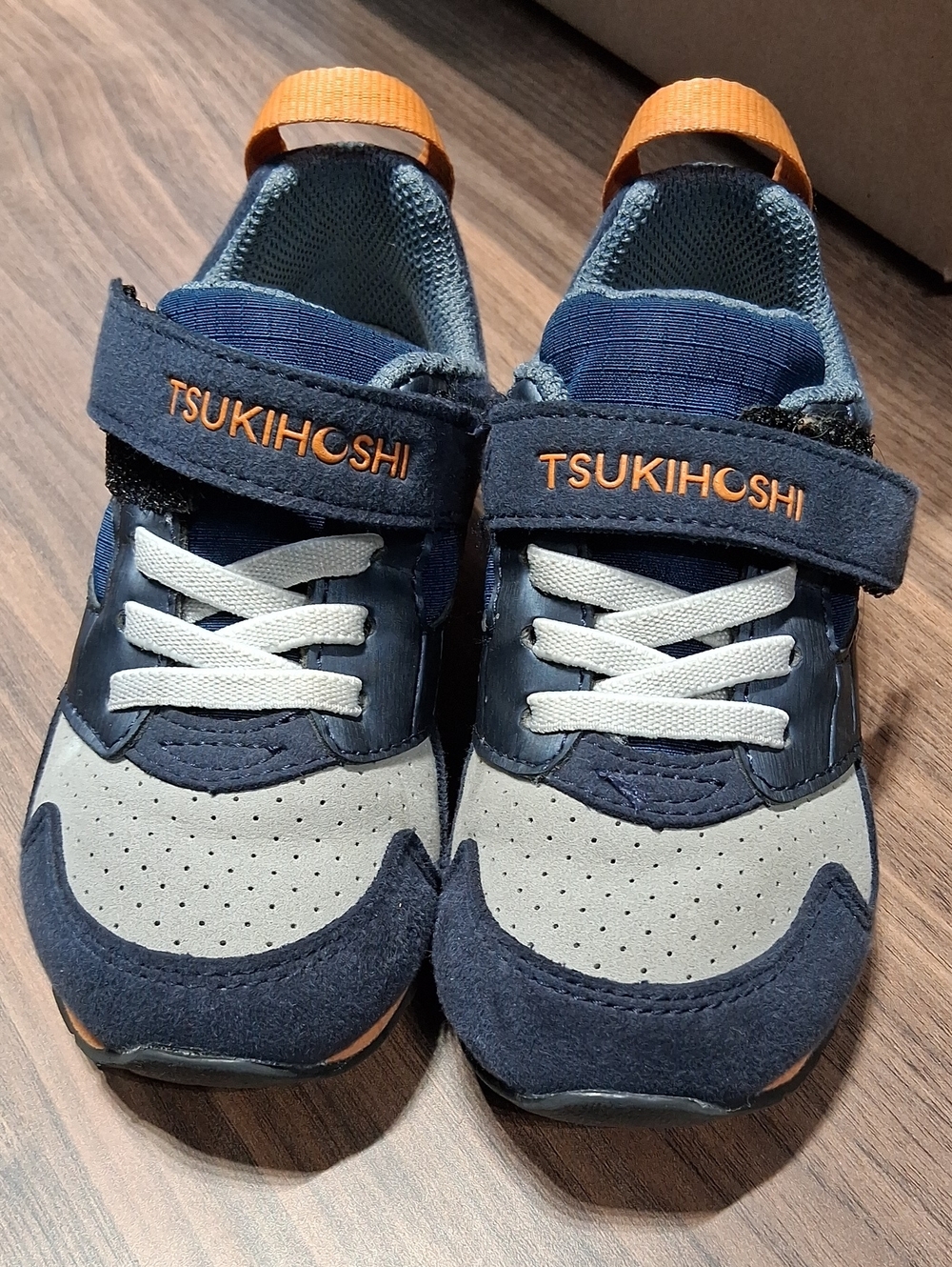 Tsukihoshi Navy, Gray & Orange Kids' Athletic Sneakers